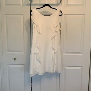 Lulu’s White Ruffled Sleeveless Dress